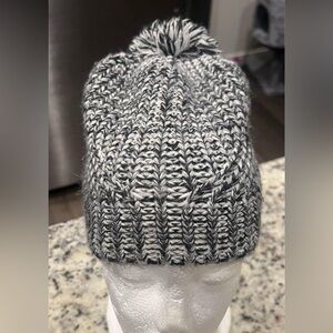 Rebecca Minkoff Women's Hat Gray Marled Knit Beanie Pom Pom Beanie One Size